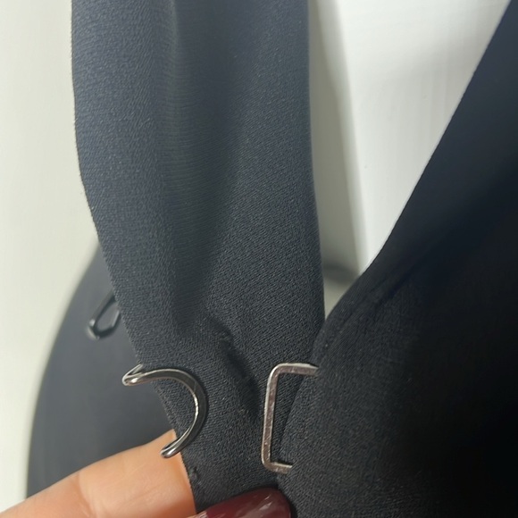 Rag & Bone Sz 2 Black Leather Sleeves Zip Pocket Fitted Blazer Jacket - Picture 9 of 12